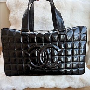 Chanel Black Chocolate Bar Tote